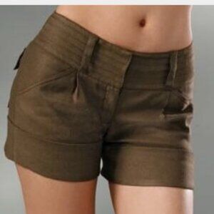 Diane Von Furstenberg Jonah Linen Blend Short Olive Size 4